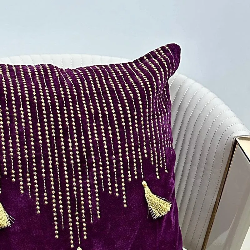 Needlecraft Embroidered Cotton Cushion Cover - Dark Maroon media 3