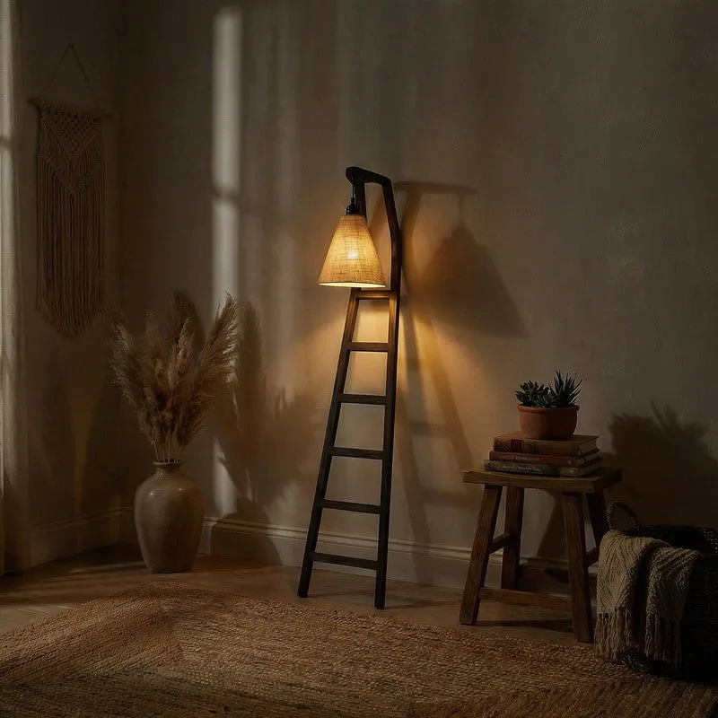 PureLume Wooden Floor Lamp - Brown media 1