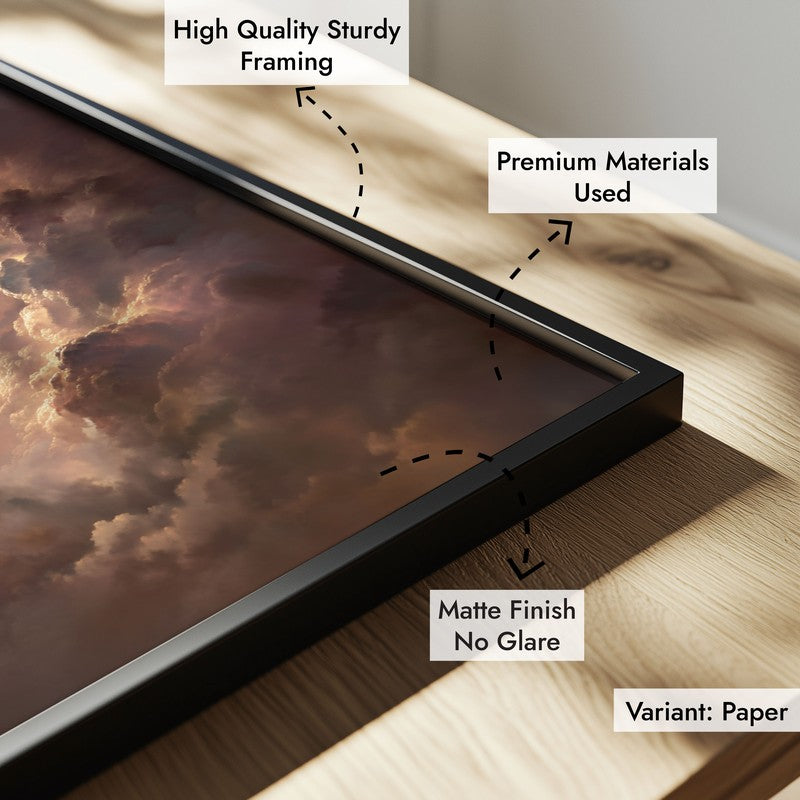 Celestial Sky Archival Paper Wall Painting With Black Frame media 6