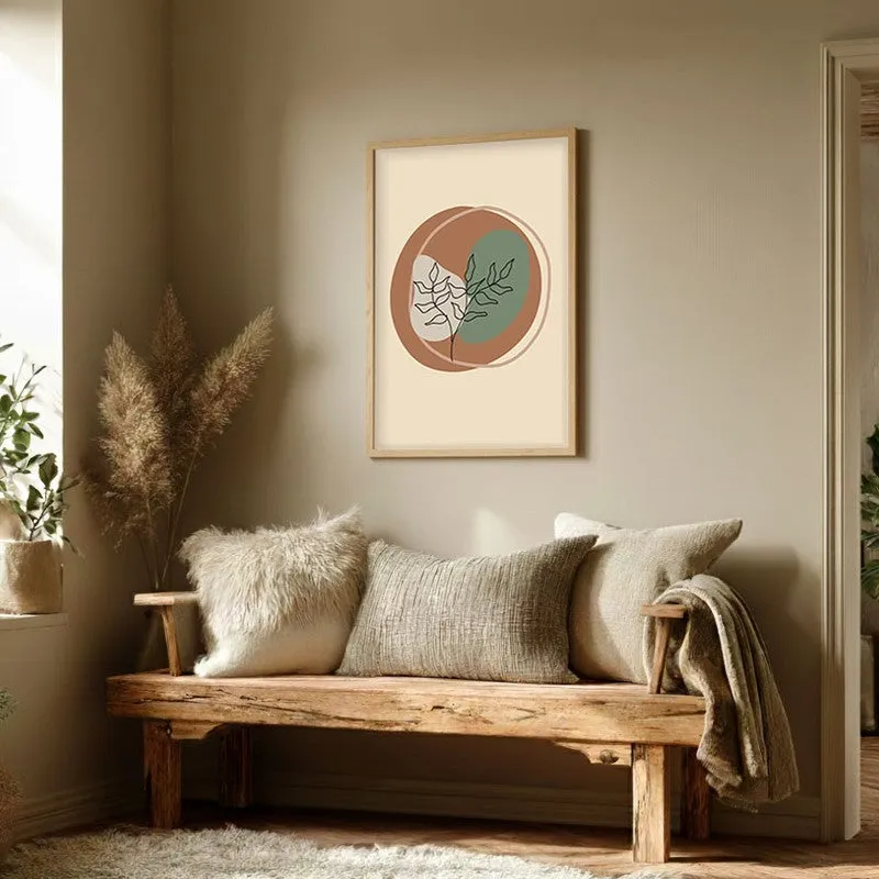 Woven Flora Canvas Wall Painting With Brown Frame media 3