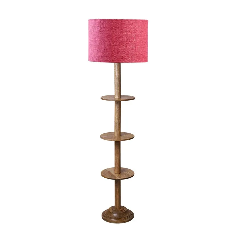 LumiCrate Tower Wooden Floor Lamp - Pink media 5