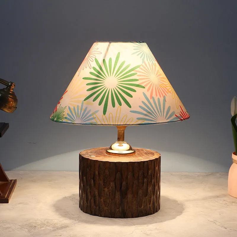 Hikari Trunk Printed Mango Wood Table Lamp - Multicolor media 4