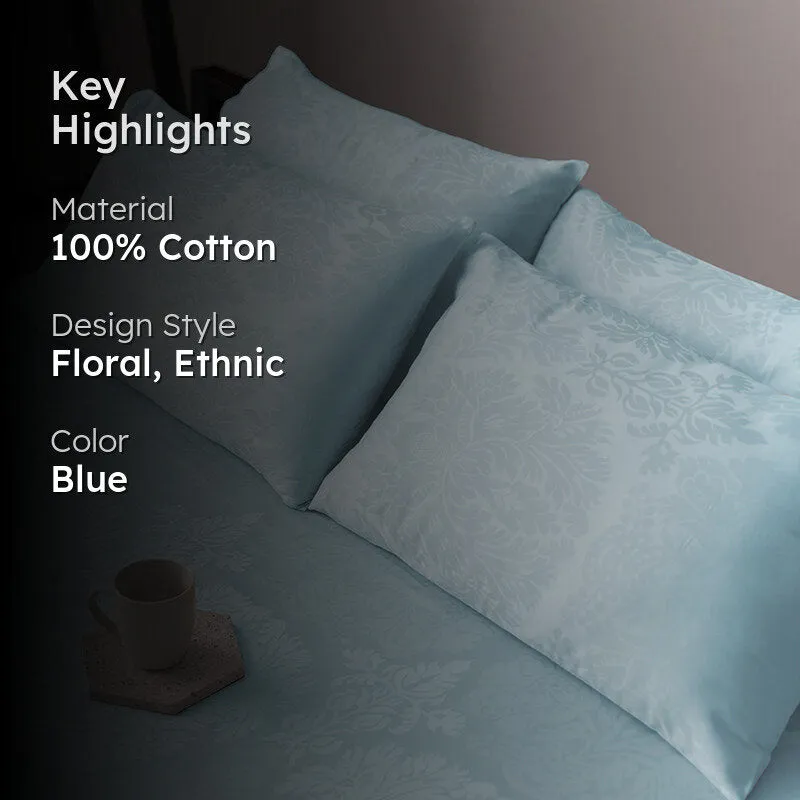 Symmetry Charm Jacquard Pillow Cover (Pale Blue) - Set Of Two media 2
