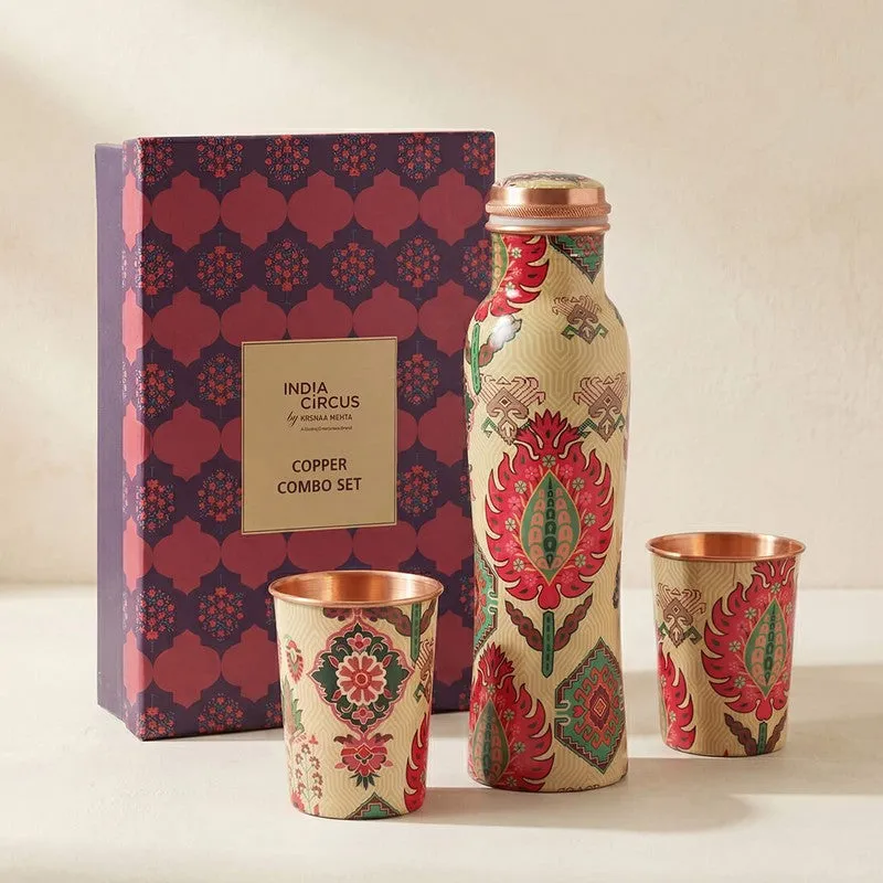Mystifying Dazzle Copper Bottle with Glasses - Three Piece Set media 3