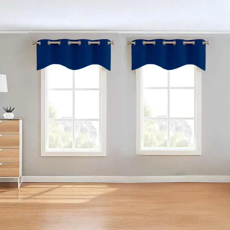 Vienna Pleated Curtain Valance (Royal Blue) - Set Of Two media 1