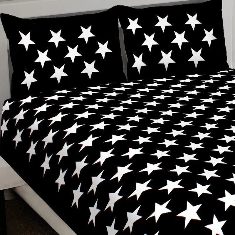 Star Night Cotton Bedsheet (Black,White) - 240 TC media 5