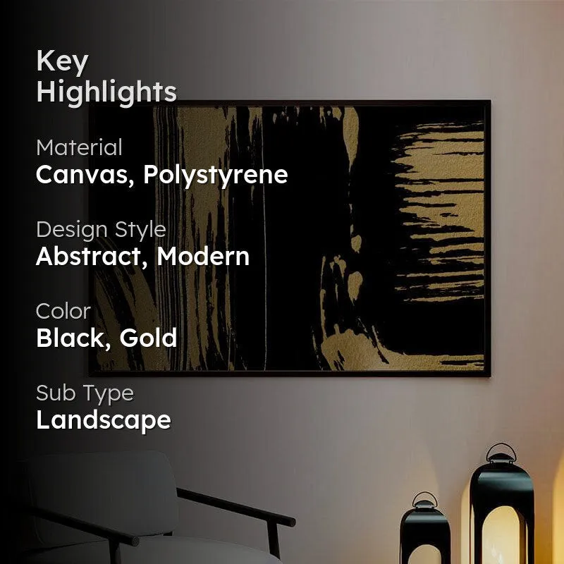 Luxury Gold Canvas Painting - Black Frame media 2