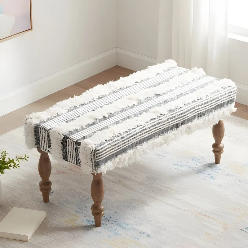 Cazro Sheesham Wooden Bench - Grey media 3