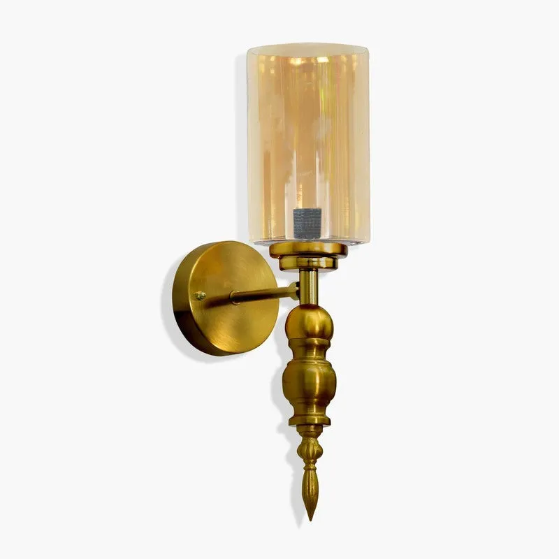 AuraGlow Versatile Glass & Metal Wall Lamp (Gold) - Set Of Two media 3