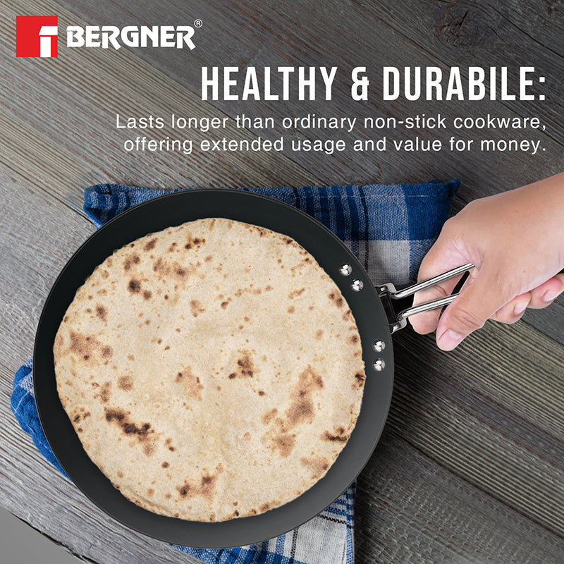 Bergner Dura Shield Hard Anodised Roti Tawa - 28 cm media 5