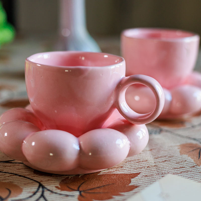 Bubble Buddy Cup & Saucer (Pink/200 mL Each) - Set of Two media 5