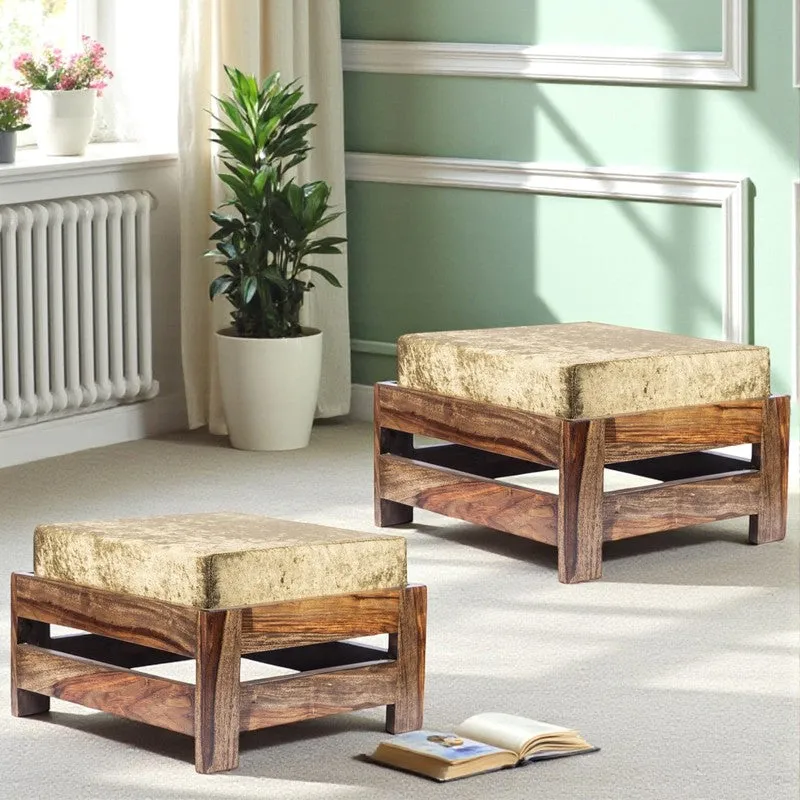 Mexon Sheesham Wooden Bench with Cushions (Brown) - Four Piece Set media 1
