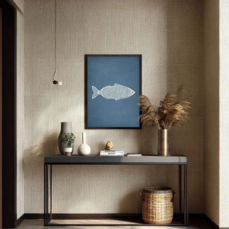 Minimal Fish Artwork Canvas Wall Painting With Black Frame media 7