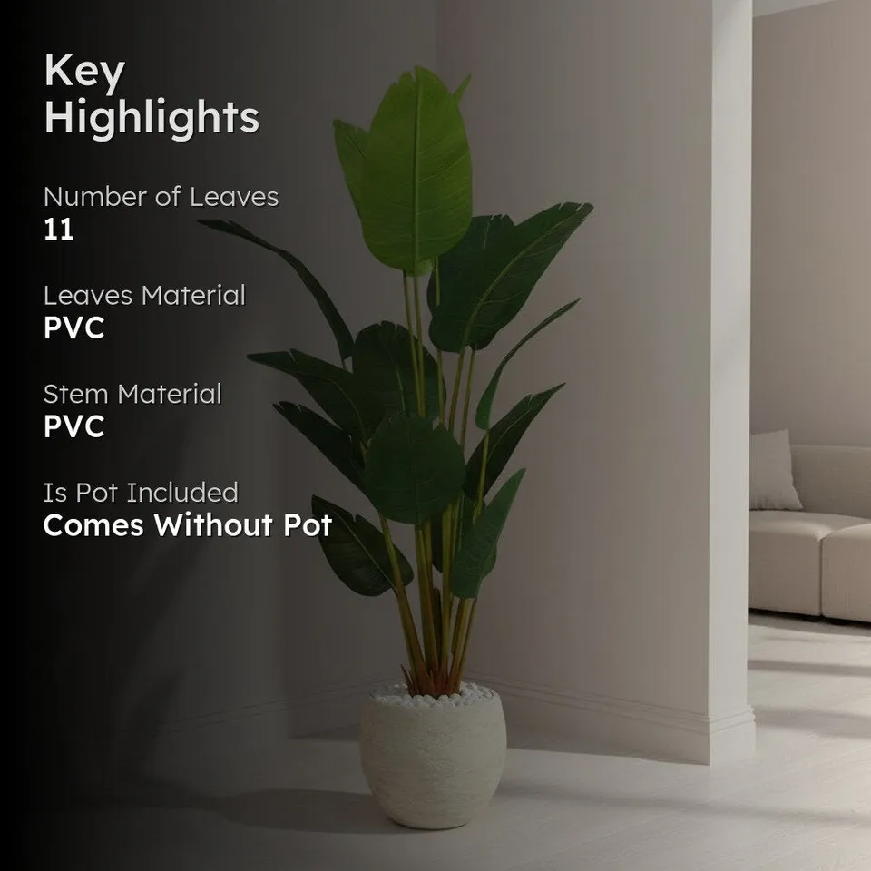 Artificial Travellers Palm Plant Without Pot - 5.9 Feet media 2