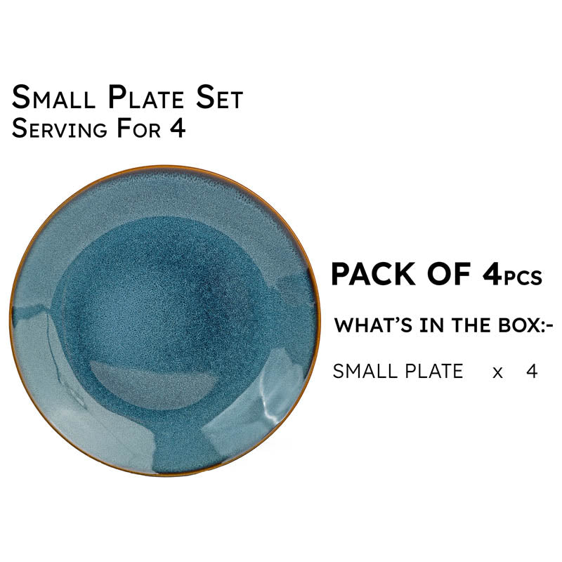Tarangini Handmade Quarter Plate (Blue) - Set of Four media 3