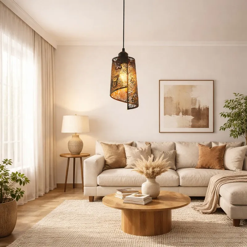 Botanic Butterfly Metal Ceiling Lamp media 1