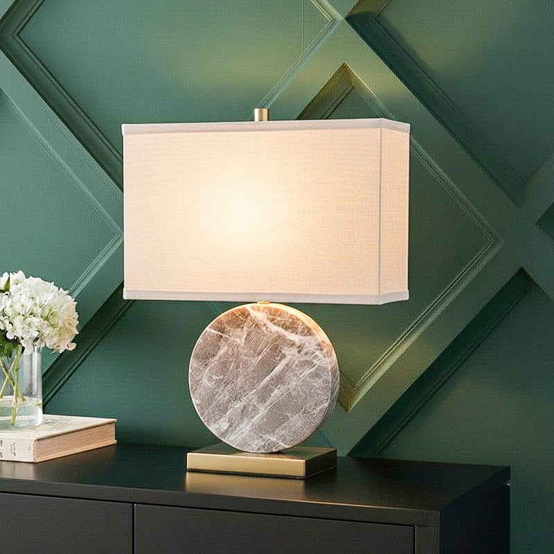 AarviDecor Marlow Classic Fabric Table Lamp - Grey