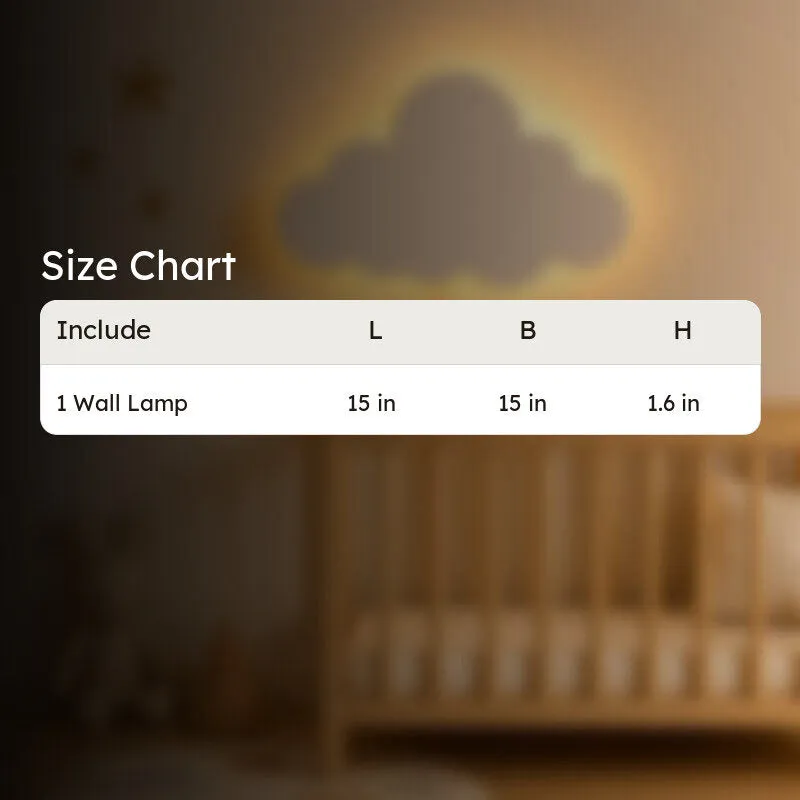 Snuggle Cloud Battery Operated MDF Wall Lamp - White media 12
