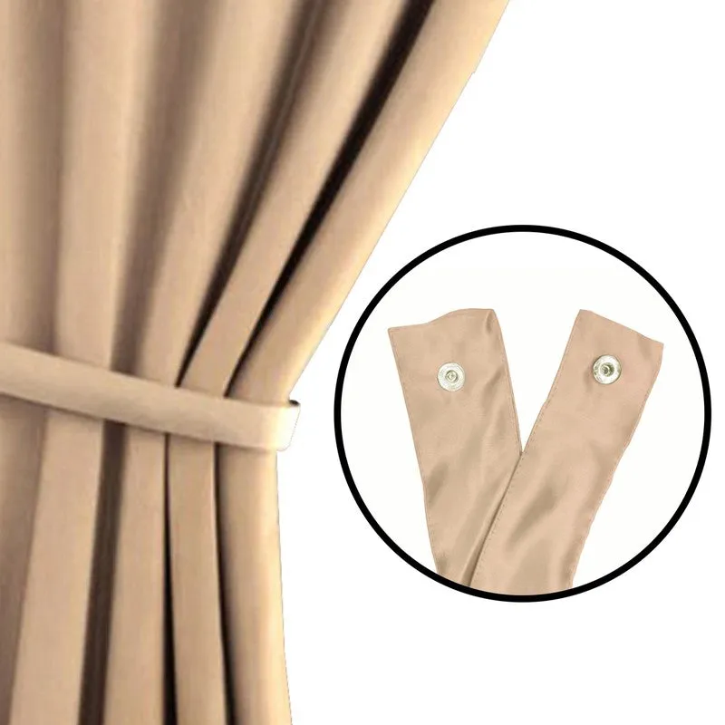 Aurelin Solid Curtains (Beige) - Set Of Two media 5