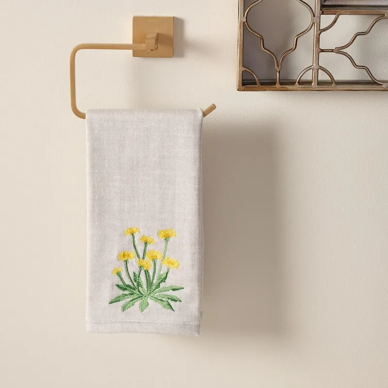Flora Embroidered Bamboo Cotton Hand Towels with Canvas Box - Set Of Three media 4