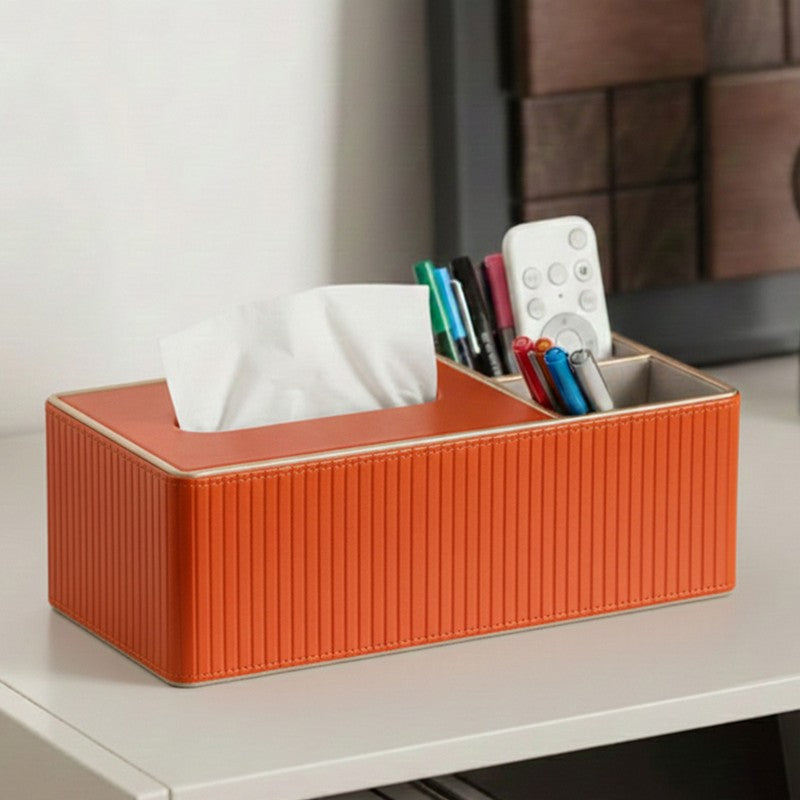 AarviDecor Velour Edge Faux Leather Tissue Holder media 4