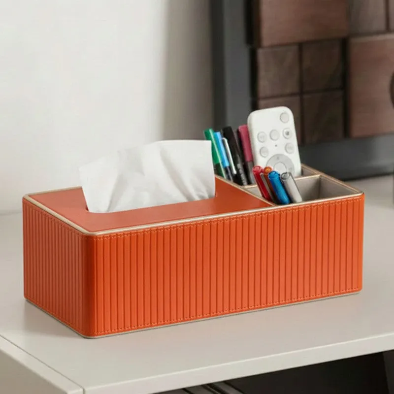 AarviDecor Velour Edge Faux Leather Tissue Holder media 4