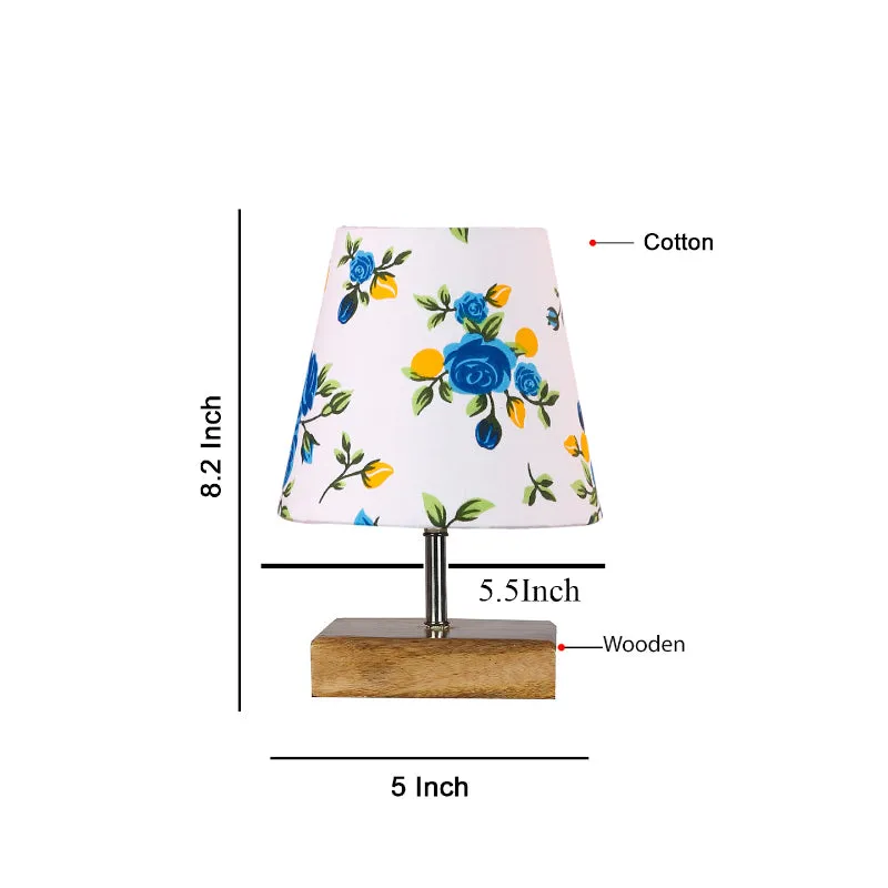 Tryda Blue Fleur Fabric Table Lamp - Multicolor media 5