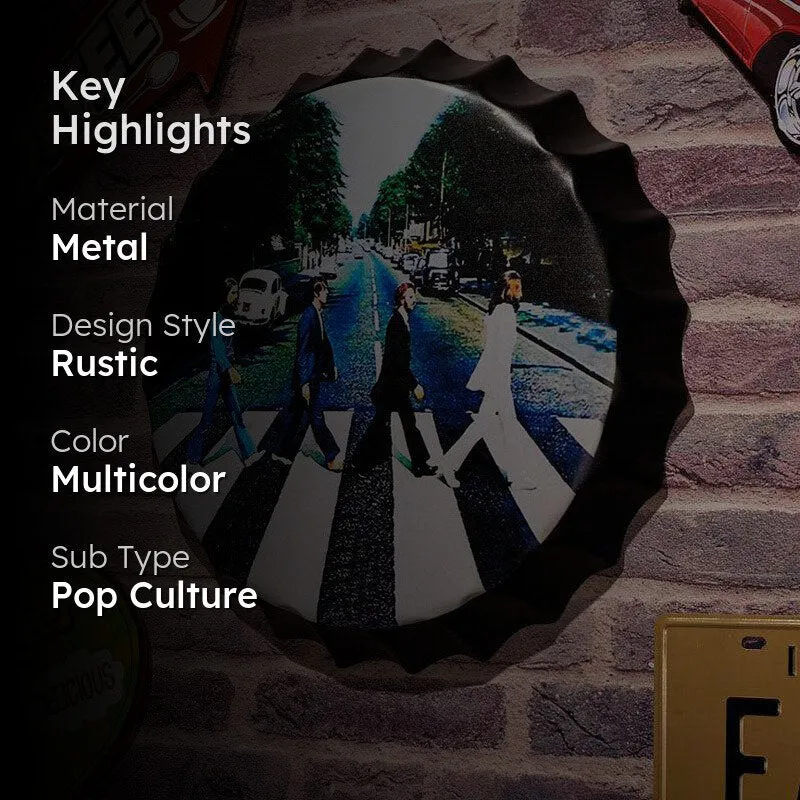 The Beatles Abby Road Bottle Cap Metal Wall Accent media 2