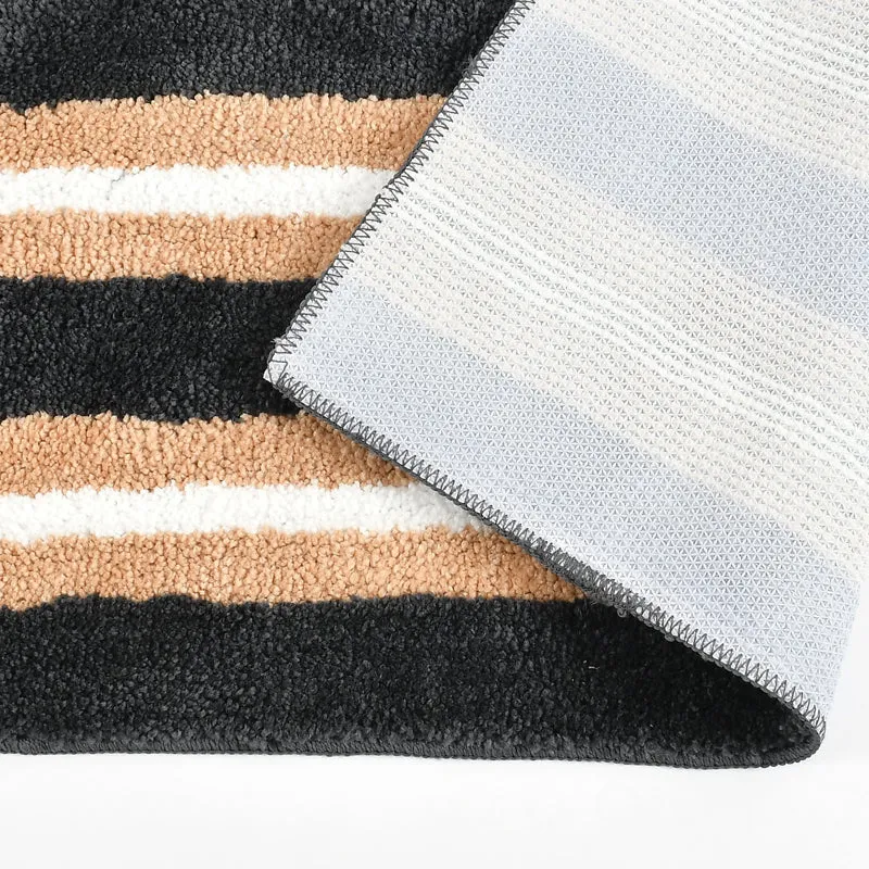 Striata Micro Fiber Runner Rug - Black & White media 4