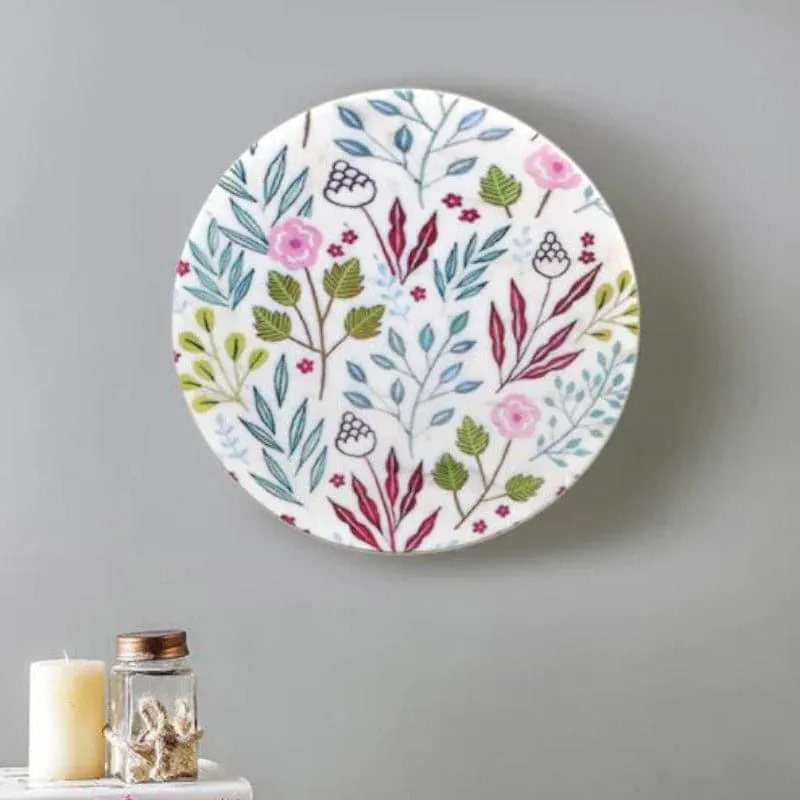 Floral Mix Printed Marble Wall Accent media 1