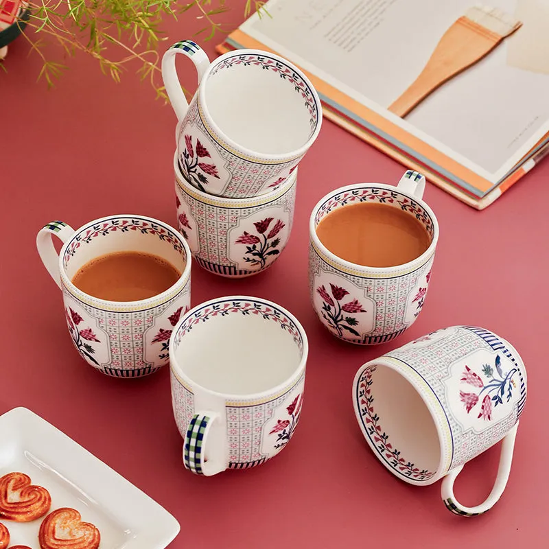 Magique: Bouquet Tulip Garden Fine China Mug (200 mL Each) - Set of Six media 3