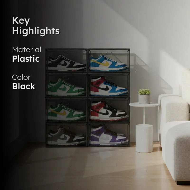 Pair Keep Shoe Rack (Black) - Set Of Eight media 2