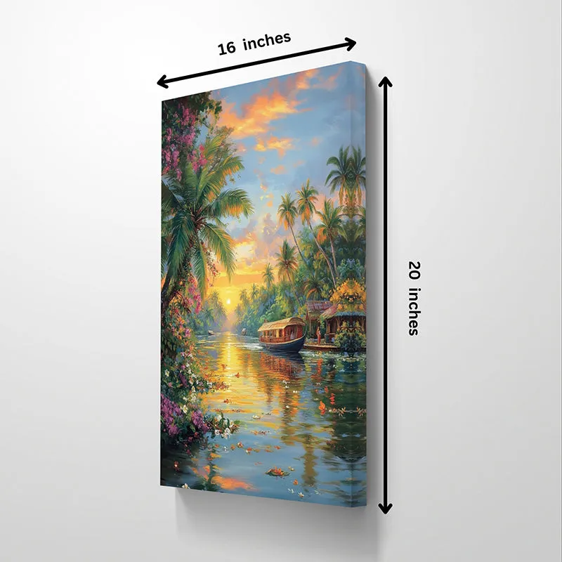 Serene Backwaters Wall Painting media 5