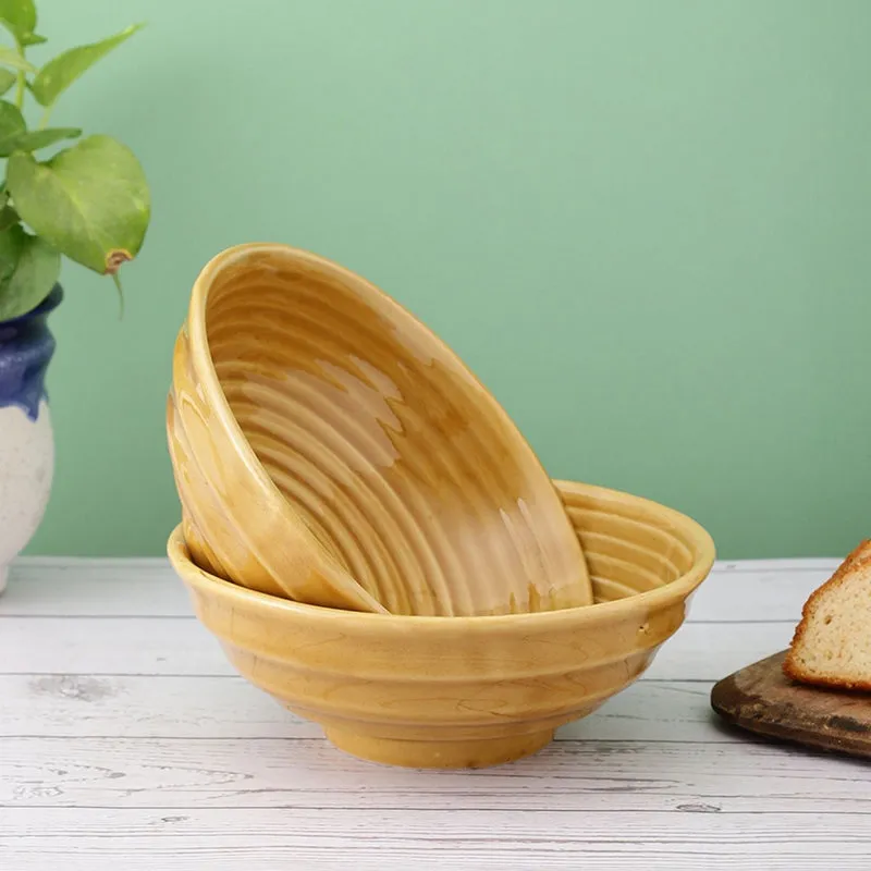 Sierra Ceramic Serving Bowl (700 mL/Beige) - Set Of Two media 1