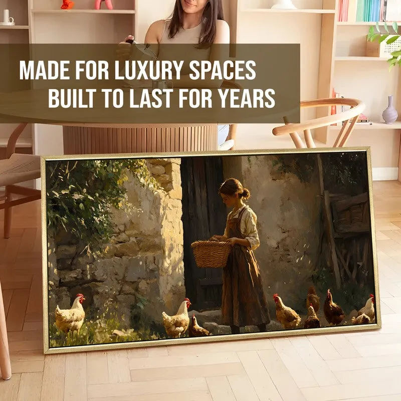Henscape Canvas Wall Painting With Frame media 5