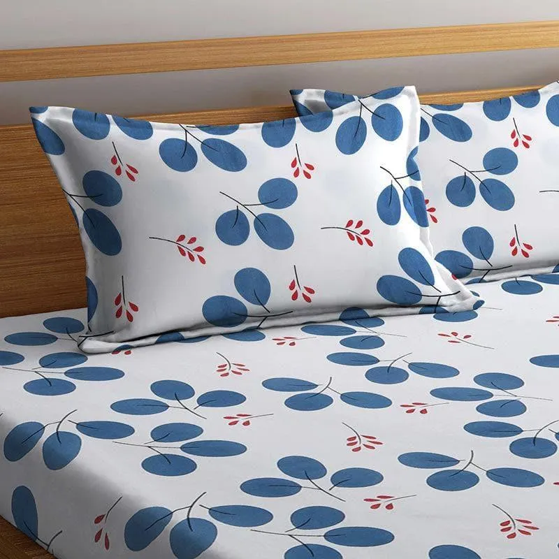 Clara Charm Bedsheet (Blue) - 180 GSM media 3