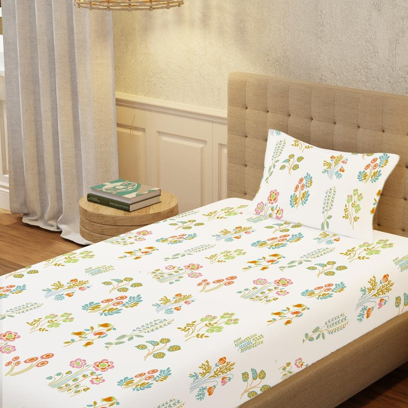 Urban Space AbstraLux Fitted Cotton Bedsheet (Yellow) - 200 TC media 5