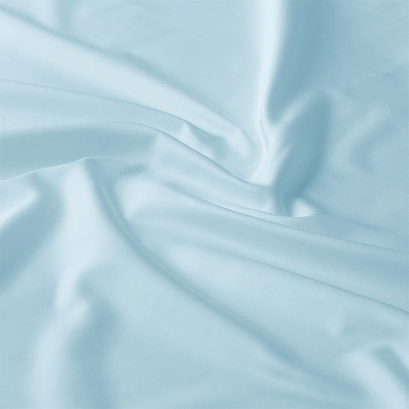 Maison Solid Cotton Bedsheet (Pale Blue) - 400 TC media 8