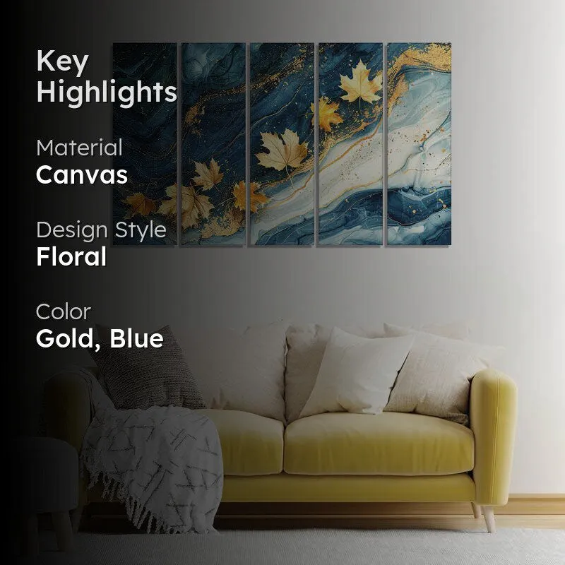 Autumn Clora Wall Painting - Set Of Five media 2
