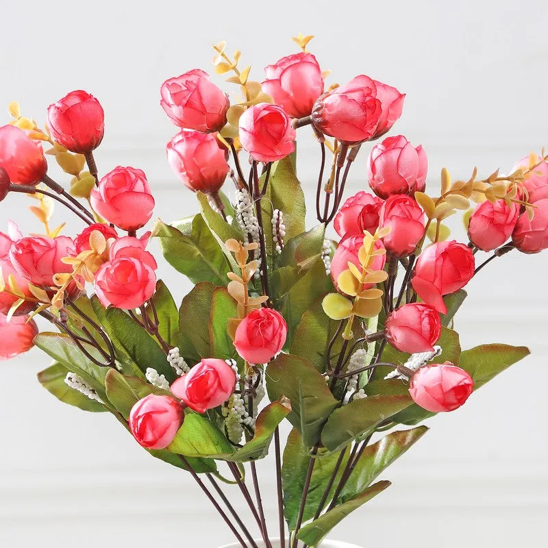 Cross Mini Rose Artificial Flowers - Pink media 5