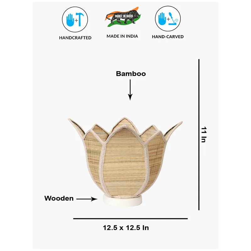 Nordelle Bamboo Petal Curve Table Lamp - Beige media 7
