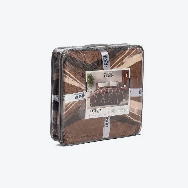 Monte Carlo Trivora Abstract Print Polyester Blanket (Brown) - 300 GSM media 7