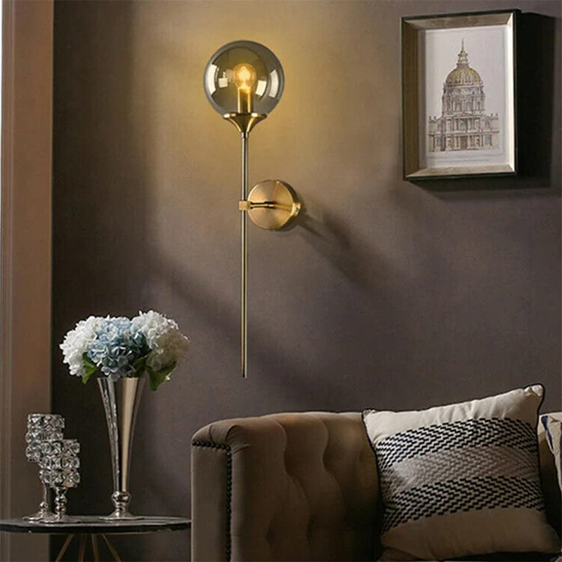 Elegant Orb Metal & Glass Wall Lamp