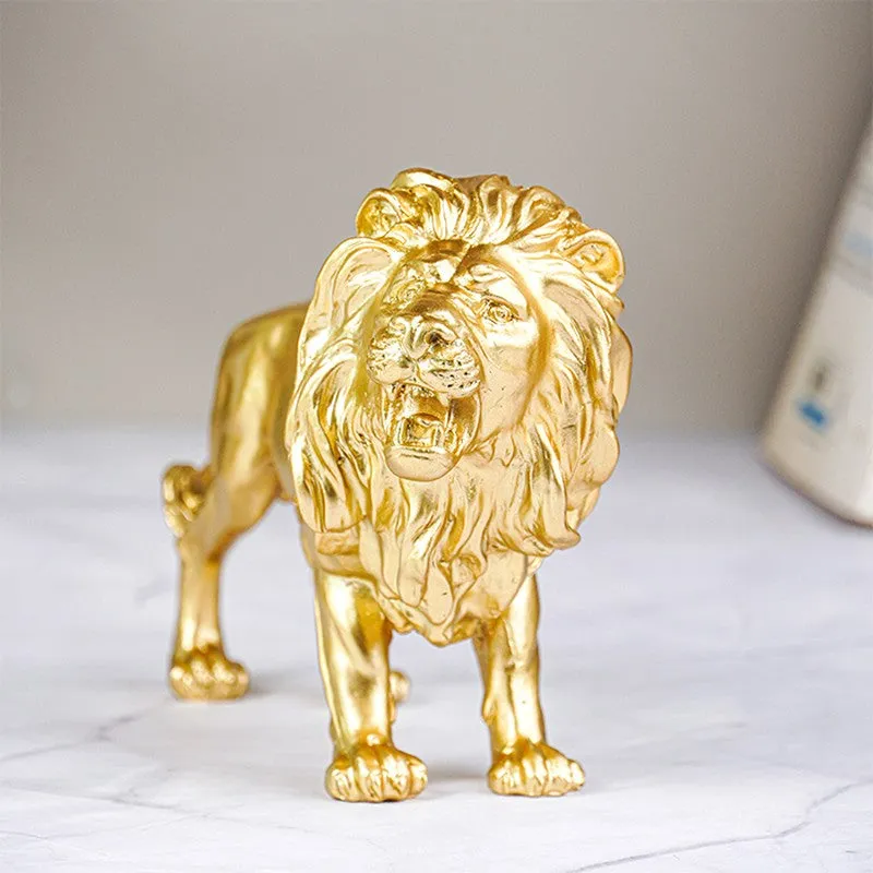 Golden Roar Lion Showpiece - Gold media 5