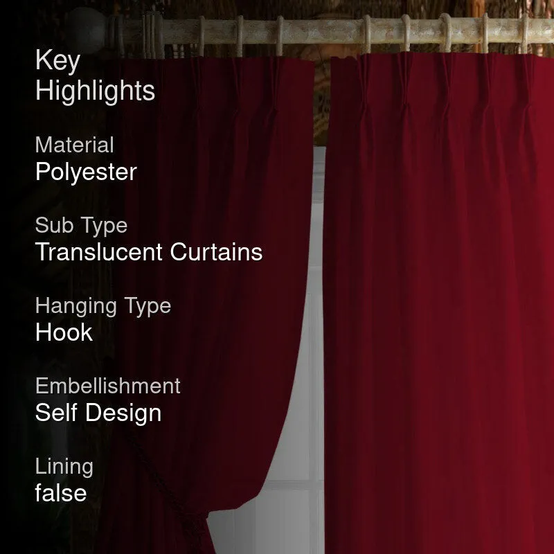 Esme Tab Top Short Width Curtain - Burgundy media 2