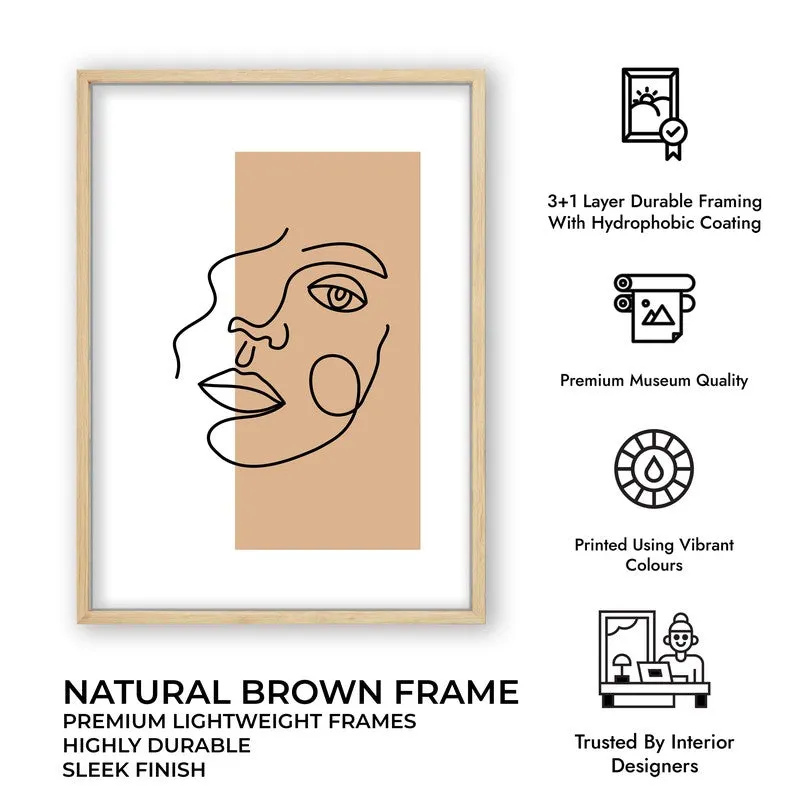 Bold Contours Canvas Wall Painting With Brown Frame media 10