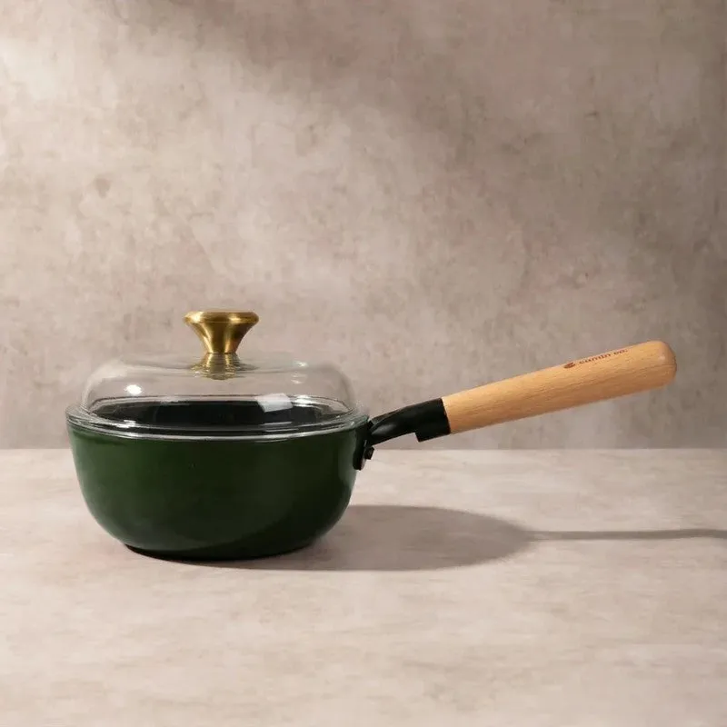 Cumin Co Enamel Cast Iron Sauce Pan (1500 mL) - Green media 3