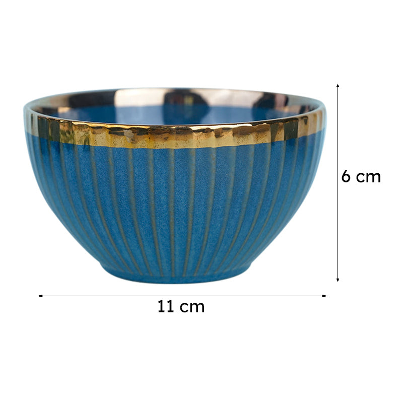 Amazo Blue Gold Serving Bowl (300 ML) - Set Of Four media 6