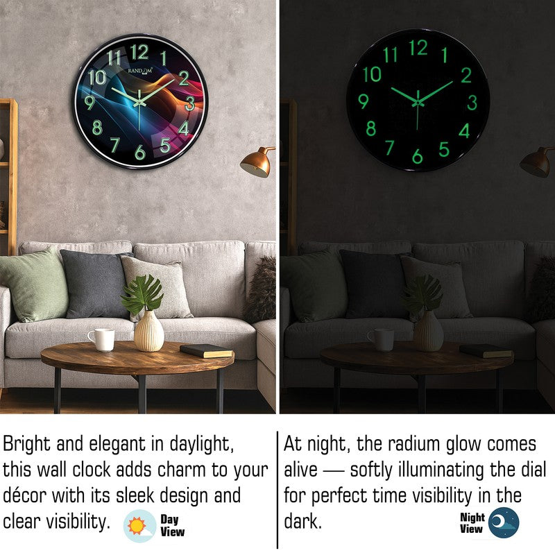 Rays Round Modern Plastic Wall Clock - Multicolor media 5