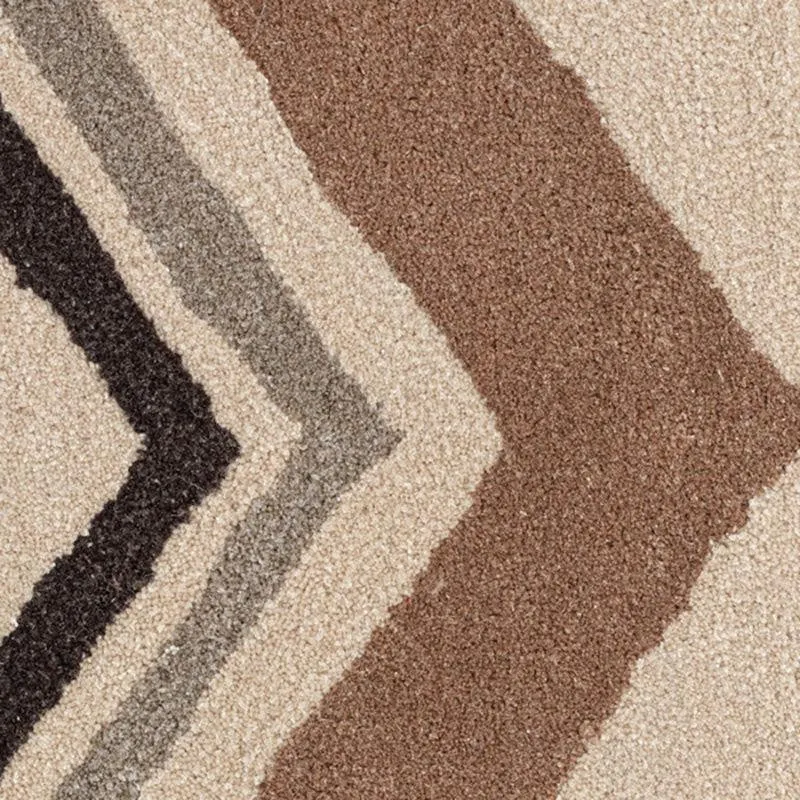 Peregrin Hand Tufted Geometric Wool & Nylon Carpet - Brown media 4